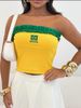 Brazilian Letter Embroidered Vest for Women Sexy Hot Slim Fit Strapless Top 2026 New Export Product by AliExpress_ecoleips.com