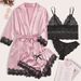 Women's Clothing Women's Pajamas Four piece Sexy Suspender Skirt Set Home Clothes Lace Pajamas Set_ecoleips.com