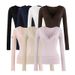 Women's European American Style Lace Patchwork T-Shirt V Neck Long Sleeve Slim Fit Base Layer Top For Sexy Girls_ecoleips.com