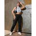 Women's Clothing Trendy Loose Fit Motorcycle Work Pants Multi Pocket Casual Bottoms For Spring Autumn_ecoleips.com