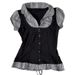Women's Slim Fit Striped Shirt Casual Comfort Single Breasted Short Sleeve Top with Lapel Collar Versatile for Commuters Summer_ecoleips.com