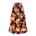 K A-line Pleated Skirt With Floral Print And Elastic Waist For Autumn._ecoleips.com