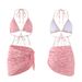 Women's 3 Piece Bikini Swimsuit Style Halter Neck Backless Slimming Flattering Small Breasts Hot Springs Sexy_ecoleips.com