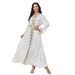 Women's Clothing Middle Eastnew fashion women's Muslim home robe white bronzing elegant V neck dress_ecoleips.com