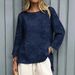 2026 Cross-Border Foreign Trade Clothing Independent Site Spring New Solid Color Floral Loose Long-Sleeve Top_ecoleips.com