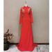 Women's Clothing Banquet Evening Dress Spring Festival Gala Same Style Dignified Slim Red Long Sleeved Annual Party Host Dress Skirt_ecoleips.com