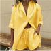 Women's Clothing Solid Color Single Breasted Short Sleeved Shirt Shorts Loose Fashion Casual Suit_ecoleips.com