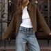 Retro Short Jacket – Poly-Cotton Blend, Lapel Collar, Casual Lightweight Coat For Women (Brown/Beige/Burgundy/Charcoal, S-L)_ecoleips.com