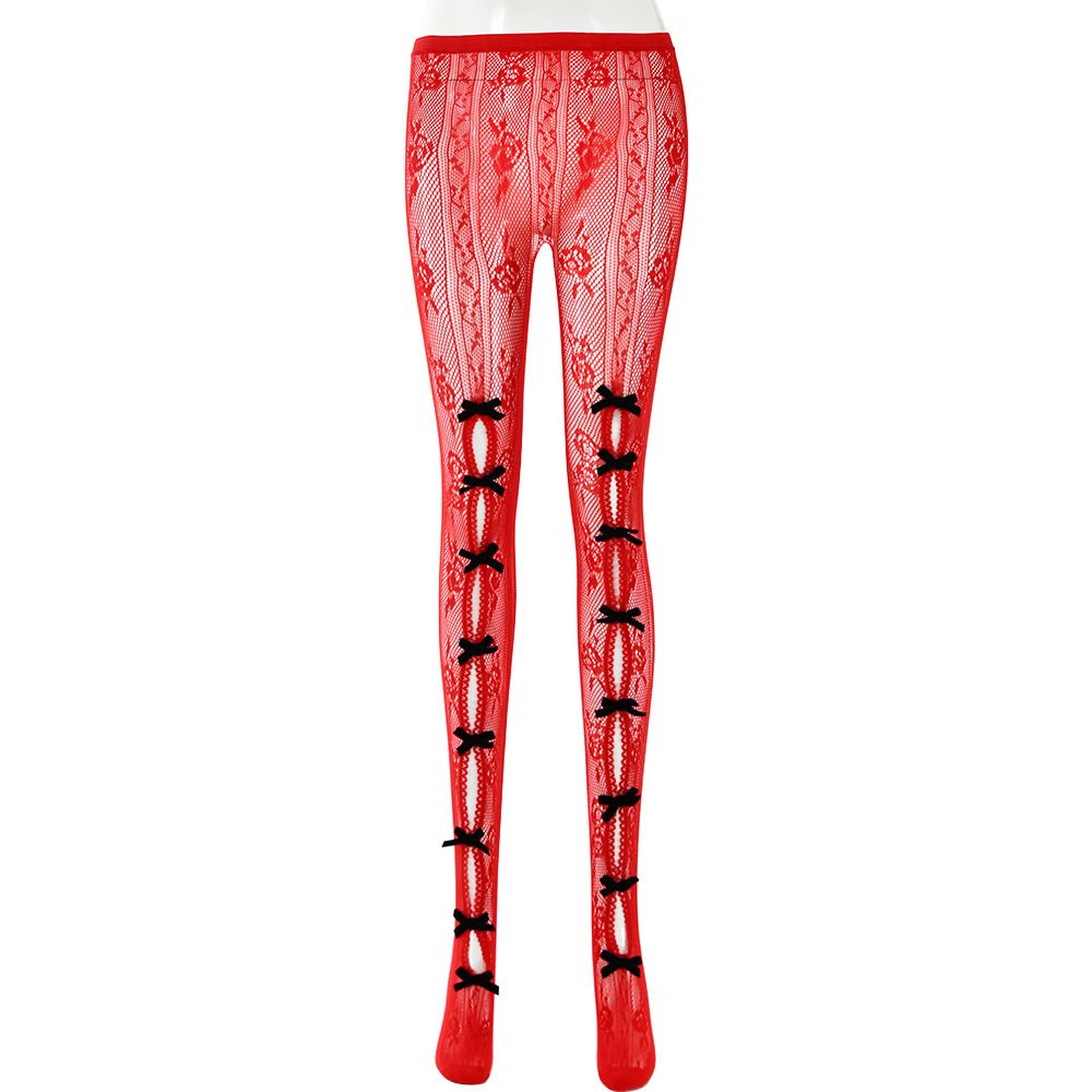 Women's Clothing Spring New Sexy Solid Color Slim Bow Step On Leggings Trousers_ecoleips.com