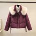 Women's Clothing Winter Short Puffer Jacket With Faux Fur Hood - Warm Cozy Black Quilted Coat For Petite To Plus Size_ecoleips.com