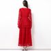 Women's Clothing French Style Embroidered Mesh Ruffle Dress – Tie Waist & Lantern Sleeves Elegance_ecoleips.com