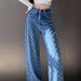 Women's Clothing High Waist Slim Floor Length Straight Denim Wide Leg Pants Women's Loose Niche High Street Ins Design 18175_ecoleips.com