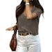 DiYun European And American Casual Style Knitted Short-Sleeve T-Shirt Women's Sweater 2025 Autumn/Winter_ecoleips.com