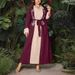 Premium Plus-Size Elegant Dress – Embellished With Rhinestones, Belted A-Line Maxi Dress For Women, Office & Party Wear (Wine Red, 0XL-4XL)_ecoleips.com
