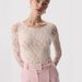 European American 2026 Spring/Summer Long-Sleeve Lace Top With U-Neck And Hollow Design, Slim Fit, Cross-Border New_ecoleips.com
