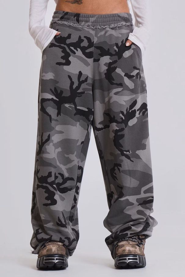 American Street Retro Camouflage Print Edge Loose Straight Casual Trousers Sweatpants Women And Men Spring And Summer_ecoleips.com