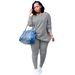 Women's Autumn/Winter Casual Two Piece Set Button Down Off Shoulder Pleated Drawstring Trousers_ecoleips.com