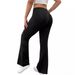 Women's Clothing V Waist Casual Pants High Waist Hip Lifting Slim Flared Pants Drapey Wide Leg Trousers_ecoleips.com