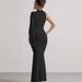 Elegant Asymmetrical Long Sleeve Bodycon Dress - Stretch Polyester Blend, Round Neck, Solid Color, Work-to-Night Versatility (XS/S/M/L)_ecoleips.com
