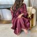 Women's Clothing Elegant Long Skirt Solid Color Puff Sleeve Women's Robe Dress_ecoleips.com