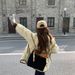 girl Girl Girl Girl 2025 New Korean Style Short 90 White Duck Down Jacket With Color-Block Design And Diamond Pattern Turn-Down Collar For_ecoleips.com