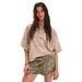 2026 Summer New Women's Fashion: Unique Street Style American Loose-Fit Trendy Versatile Slimming Washed Casual Top_ecoleips.com