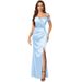Cross-border European And American Summer New Style Spaghetti Strap With Off-the-shoulder Neckline, Slit Evening Gown,_ecoleips.com