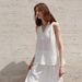 High-End Designer Women's V Neck Halter Top 100% Linen Summer Vacation Top_ecoleips.com