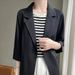 Summer 2026 New Fashion Casual Three-quarter Length Jacket, Suit Top, Elegant Slim-fit Solid Color Lightweight Outerwear_ecoleips.com