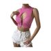 2026 New European And American Tops: Sexy Hollow-Out Strap Solid Color Short Slim-Fit Knit Tank Top For Women_ecoleips.com