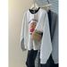 Real Shot Of Foreign Trade Color-blocked Thin Sweatshirt For Women, Spring, Autumn, Winter 2024, Loose Long-sleeved Top,_ecoleips.com