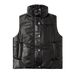 Women's clothing women's leather vest sleeveless quilted zipper padded jacket fashion stand collar size coat_ecoleips.com