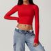 Zechuang Tight Sports T Shirt Quick Drying Long Sleeved Yoga Clothes Pilates Running Sports Fitness Long Sleeved Top 8743_ecoleips.com