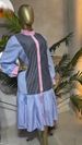 Spring New Women's Patchwork Striped Shirt Waist Cinching Full Skirt Dress Style Spring_ecoleips.com