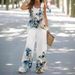 Women's Clothing round neck casual printed vest wide leg pants suit_ecoleips.com