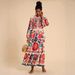 2026 Autumn European American Women Printed Long Sleeve Waist Slim Long Dress_ecoleips.com