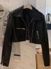 K Trendy Motorcycle Suit Slim Fit Short Jacket Women's Double Zipper PU Leather Jacket Explosive Street Versatile PU Leather Jacket_ecoleips.com