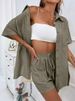 K Vintage-style Open-front Cardigan And Shorts Set For Women, Combining Fashion, Elegance, And Casual Wear. No Inner Lining_ecoleips.com