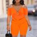 Women's Clothing Elegant Off Shoulder Splicing Zipper Short Sleeved Shorts Two Piece Suit_ecoleips.com