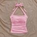 Elegant Women's Halter Neck Cami Top Tie-Front Summer Sleeveless Blouse Sexy Ribbed Knit Stretch Casual Wear_ecoleips.com