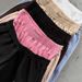 Trendy plus Size Printed Letter Casual Loose Fitting Long Pants Black Women's Clothing Bottoms_ecoleips.com