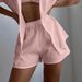 Women's Casual Summer Two-Piece Set - Solid Color Loose Fit Shirt & Shorts Outfit_ecoleips.com