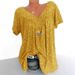 New Cross-border European American Women's Clothing 2019 Summer Hot-selling V-neck Loose Short-sleeve Printed T-shirt On_ecoleips.com
