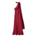 Women's Slim Fit Long Dress Fashionable Summer Halter Neck Backless Simple Flowing Ribbon Detail_ecoleips.com