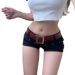 2025s Trendy Girl Denim Shorts For Women 2025 Spring Summer New Low Waist Versatile Stretch Slimming A-line Hip-hugging Hot_ecoleips.com
