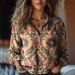 Women's Clothing Summer And Autumn New Fashion Women's Clothingversatile Printed Casual Lapel Shirt_ecoleips.com