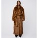 Luxury Winter Women's Long Fox Fur-Like Coat With Wolf Fur Color, Knee-Length Warm Overcoat, Elegant And Stylish_ecoleips.com