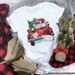 Merry Christmas Tree Santa Claus White Simple Cute Base Shirt Fashionable Short-Sleeve Women's Top T-Shirt_ecoleips.com