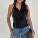 Women's Sexy Backless Slim Fit Strapless Top Solid Color Tie-Up Fashionable Hot Girl Spring Summer_ecoleips.com