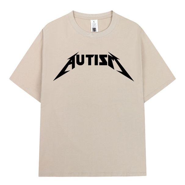 Autism Metal Rock Meme T-shirt Men Women Fashion Hip Hop Short Sleeve Oversized T-shirts 100% Cotton Comfort T Shirts Streetwear_ecoleips.com